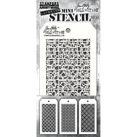 Tim Holtz Tim Holtz Mini Layering Stencil 3 1/8" x 6 1/4" Set 52 3/Pkg