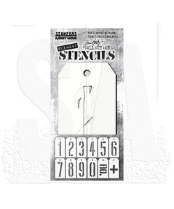 Tim Holtz Element Stencil set Mini 2 3/8" x 4 3/4" Mechanical 12pcs.