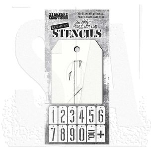 Tim Holtz Element Stencil set Mini 2 3/8" x 4 3/4" Mechanical 12pcs.