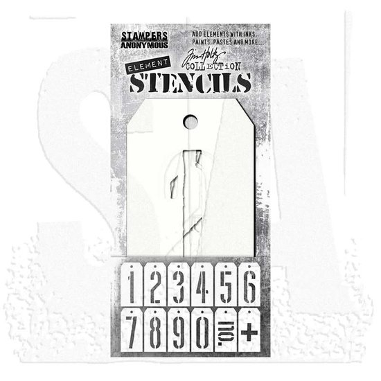 Tim Holtz Tim Holtz Element Stencil set Mini 2 3/8" x 4 3/4" Mechanical 12pcs.