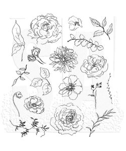 Tim Holtz Cling Stamp Floral Elements