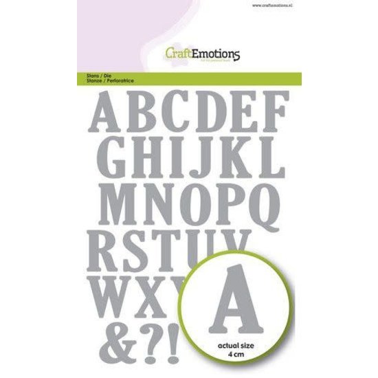 CraftEmotions CraftEmotions Stansmal Alfabet Hoofdletters 40mm.  12x20,5cm