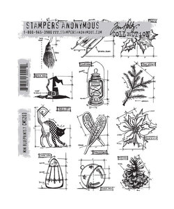 Tim Holtz Cling Stamp Mini Blueprint nr. 7