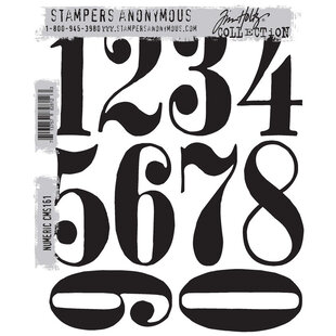 Tim Holtz Cling Stamp Numeric