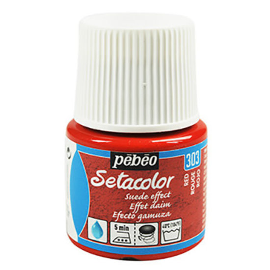 Pebeo Pebeo Setacolor Textielverf Suede effect 45ml Red nr. 303