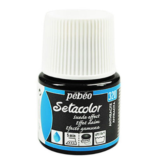 Pebeo Pebeo Setacolor Textielverf Suede effect 45ml Anthracite nr. 320