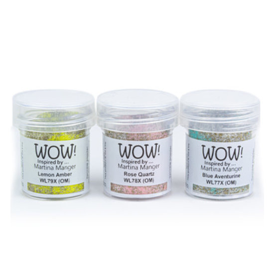 Wow Wow Embossing poeder Trio Set Pastel Gemstones 3x15ml