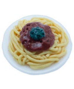 Miniatuur Spaghetti plate 2,5 x 1 cm.