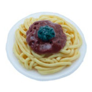 Miniatuur Spaghetti plate 2,5 x 1 cm.