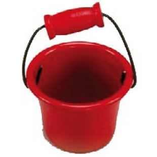 Miniatuur Metalen Emmer rood 4 cm.