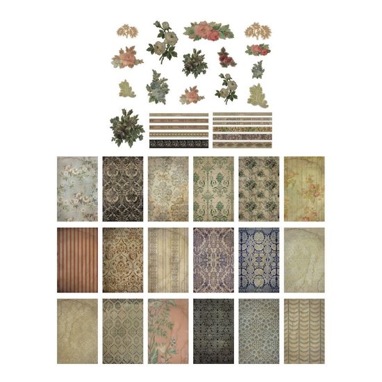 Tim Holtz Tim Holtz Idea-Ology Worn Wallpaper Scraps Halloween 44 pcs.