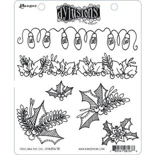 Ranger Dylusions Cling Stamp Set Christmas Holly and the Ivy By Dyan Reaveley