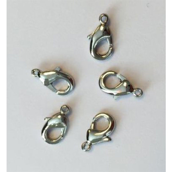 Hobby & Crafting Fun Lobster slot - karabijnsluiting 10mm 5st. Zilver