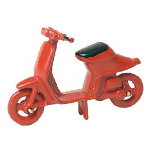 Miniatuur Bromfiets Rood 6cm