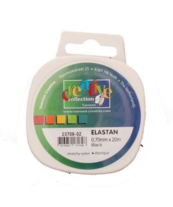 Vaessen Creative Elastan Koord Elastisch Zwart 0,7mm 20m