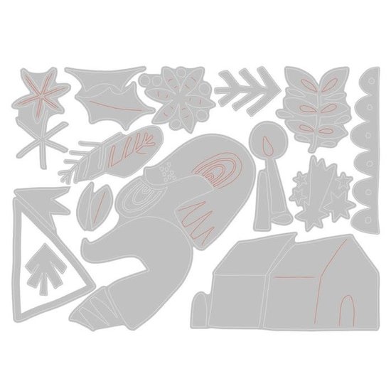 Sizzix Sizzix Thinlits Die Set Tim Holtz Funky Nordic 14 Dies