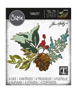 Sizzix Thinlits Die Set Tim Holtz Holiday Brushstroke #2 6 Dies