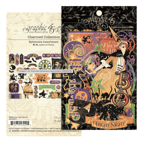 Graphic45 Graphic45 Charmed Ephemera Assortment 45 Pieces