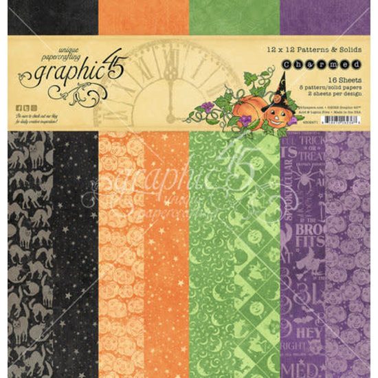 Graphic45 Graphic45 Charmed 12x12 Inch Patterns & Solids Paper Pad