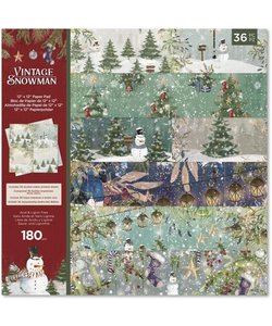 Crafter's Companion Paper Pad Christmas 30x30cm. Vintage Snowman