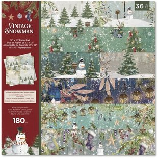 Crafter's Companion Paper Pad Christmas 30x30cm. Vintage Snowman