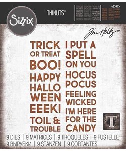 Sizzix Tim Holtz Thinlits Die Set Bold Text Halloween 9 pcs