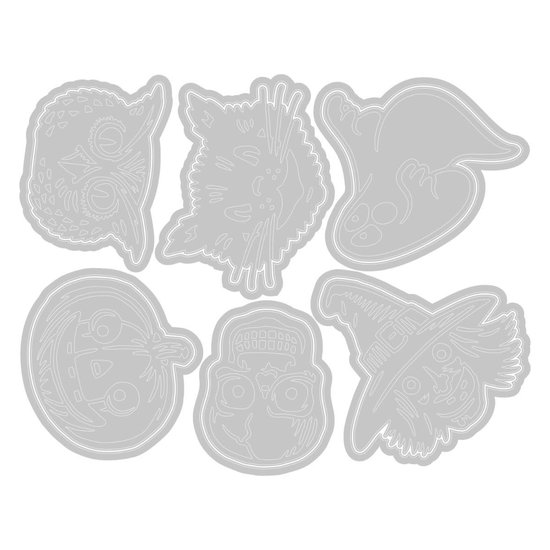 Tim Holtz Sizzix Tim Holtz Thinlits Die Set Retro Halloween 12 pcs.