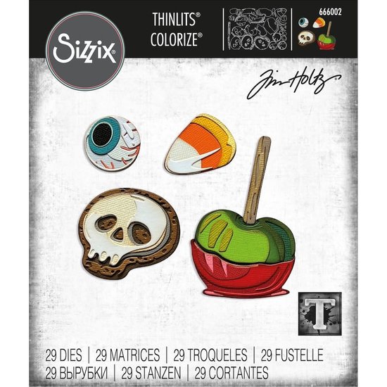 Tim Holtz Sizzix Tim Holtz Thinlits Die Set Tim Holtz Trick or Treat Colorize 29 pcs. 666002