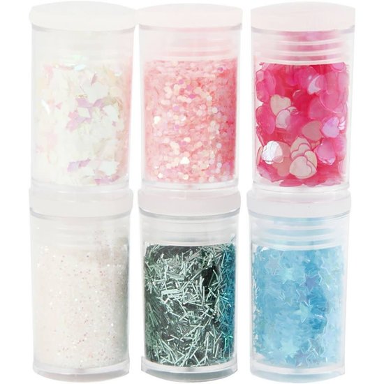 CREA Glitter en pailletten Set Pastel 6x5gr