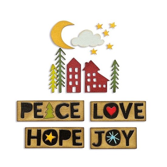 Sizzix Sizzix Thinlits Die Set Tim Holtz Christmas Cutouts 16 Dies. 666064