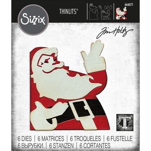 Sizzix Thinlits Die Set Tim Holtz Retro Santa 6 Dies 666071