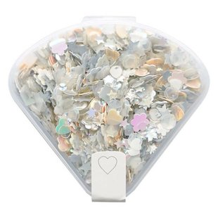 Nellie‘s Choice Sequins Pailletten mix assorti 20 gram Wit