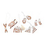 Stafil SpA Houten set Mini Winter Decoratie 5-7 cm. 12 st. Naturel/wit