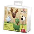 Rayher Knutselpakket Piepschuim Vormen Set inclusief viltwol 6x4cm 4st.