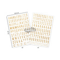 Maildor Stickers Glitty 2 vellen 11,5x18,5cm  Alfabet/Cijfers Goud glitter