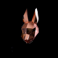 Papercraft world DIY Paper Model 3D Bunny Rabbit Mask Rose Gold 46x24x32 cm.