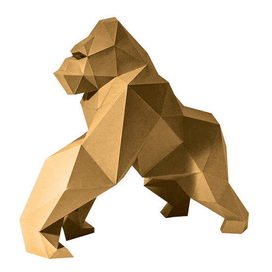 Papercraft world DIY Paper Model kit Gorilla Gold  Limited Edition  46x26x50 cm.