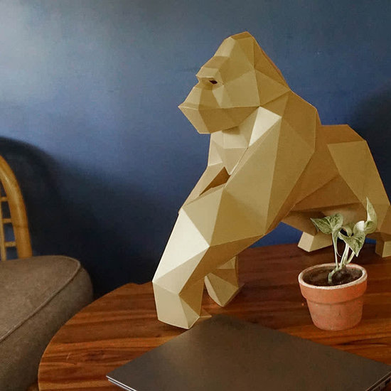 Papercraft world DIY Paper Model kit Gorilla Gold  Limited Edition  46x26x50 cm.