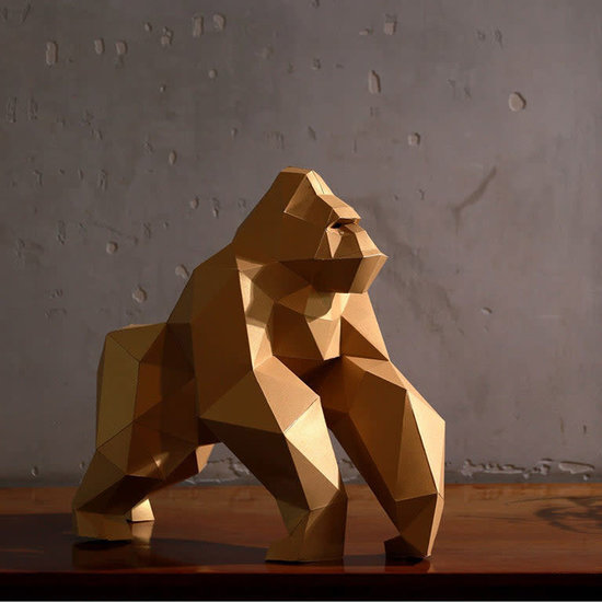 Papercraft world DIY Paper Model kit Gorilla Gold  Limited Edition  46x26x50 cm.