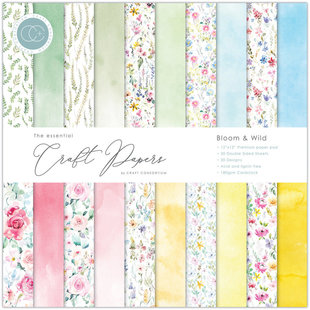 Craft Consortium Essential Craft Papers Paper Pad Bloom & Wild 12x12"