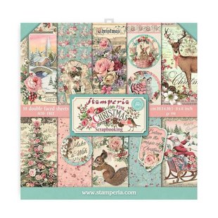 Stamperia Pink Christmas Paper Pack 8x8"