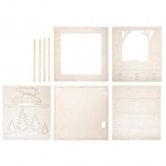 Rayher Houten bouwset 3D lijst Auto 25,5x26x6,6cm.