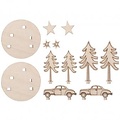 Rayher Rayher Houten DIY Bouwset Instekers Voor Stolp Kerst Wintercar 5cm ø, 5cm. 2 sets