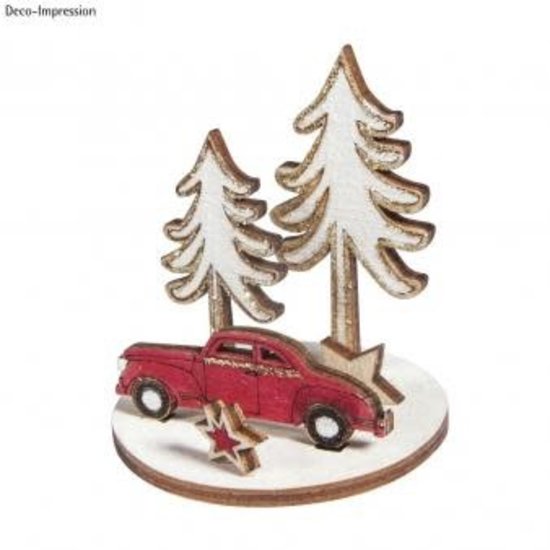 Rayher Rayher Houten DIY Bouwset Instekers Voor Stolp Kerst Wintercar 5cm ø, 5cm. 2 sets