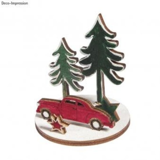 Rayher Rayher Houten DIY Bouwset Instekers Voor Stolp Kerst Wintercar 5cm ø, 5cm. 2 sets
