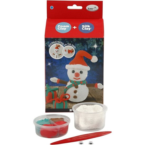 Creotime DIY Funny Friends Kerst  Foam- / Silk  clay Sneeuwpop