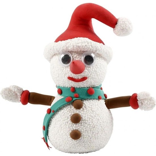 Creotime DIY Funny Friends Kerst  Foam- / Silk  clay Sneeuwpop