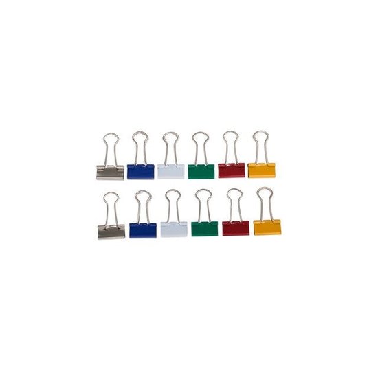 Maul Papierklem Foldback Assorti. 7mm x 19mm 12 stuks