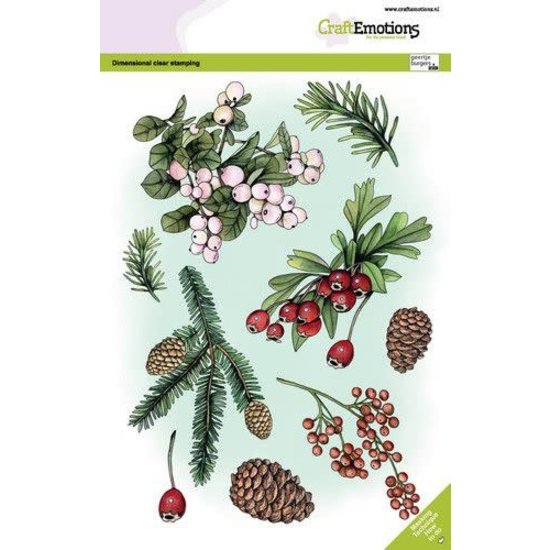 CraftEmotions CraftEmotions clearstamps Florestiek kerst 2