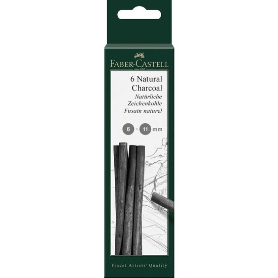 Faber Castell Faber-Castell Pitt Monochrome Houtskool  6 st. 6-11 mm